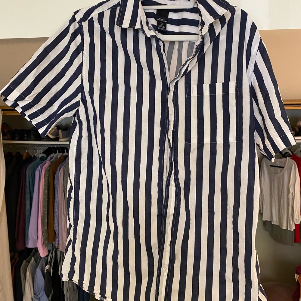 Navy striped polo